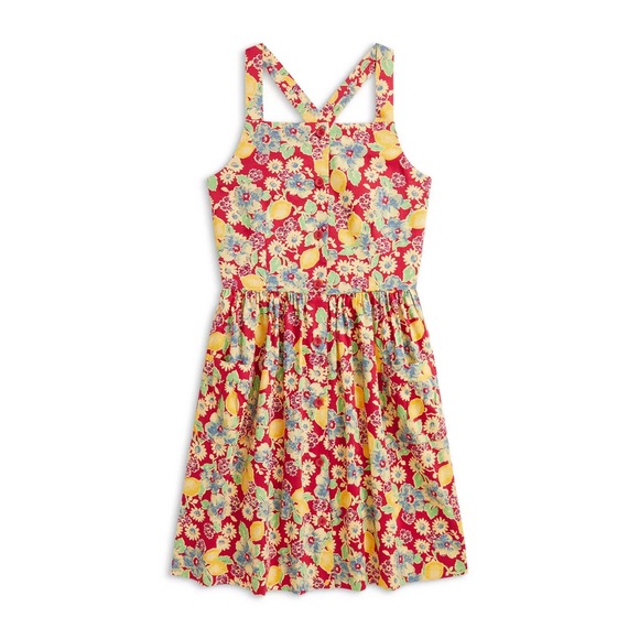 Polo Ralph Lauren Other - Polo‎ Ralph Lauren Girls Red Lemon Floral Slub Dress Size 10 New